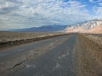 California Desert: Mountain Clouds Over a Road