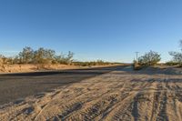 California Desert Road Landscape with Clear Sky