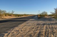 California Desert Road Landscape with Clear Sky