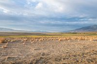 this is an image of a large dry desert in the united states of america the clouds are so blue and stormy