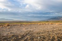 this is an image of a large dry desert in the united states of america the clouds are so blue and stormy