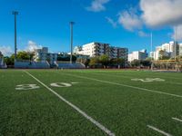 the football field at the university of san diego's campus where players are playing