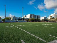 the football field at the university of san diego's campus where players are playing