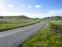 California Highland Road: Clear Sky and Agriculture