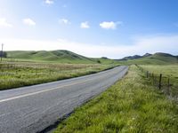 California Highland Road: Clear Sky and Agriculture