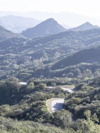 California Highland Road with Mountain View