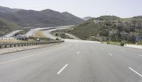 California Highway: Asphalt and Mountain Pass