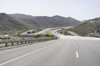 California Highway: Asphalt and Mountain Pass