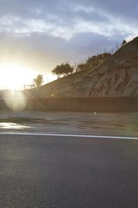 California Highway at Dawn: Bathed in Sunlight