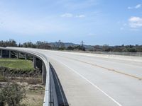 California Landscape: Road with Concrete Bridge