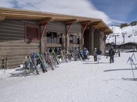 California Mountain House in Winter Landscape