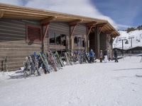 California Mountain House in Winter Landscape