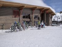California Mountain House in Winter Landscape