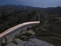 California Mountain Pass: Night View of the High Terrain