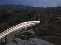 California Mountain Pass: Night View of the High Terrain