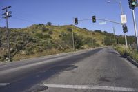 California Mountain Road in Nature Green