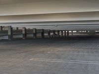 the parking garage is empty and ready for people to use it alone or not in use