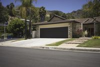 California Residential Neighborhood with Palm Trees and Homes