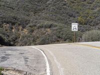 California Road Through Asphalt Mountain Pass