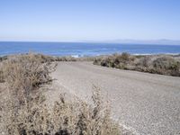 California Road with Low Headlands Overlooking the Ocean