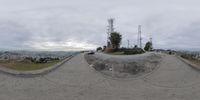 the 360 - view image of a street and road as well as its concrete finish