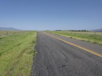 California Rural Road Through Lush Green Fields