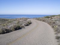 California Scenic Road with Low Headlands and Ocean View