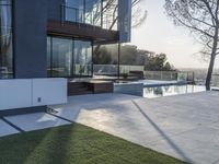 Sunny Day in California: A Concrete Building with Modern Architecture