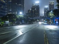 California Urban Metropolis: A Foggy Night Scene
