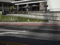 California Urban Road: Asphalt and Buildings