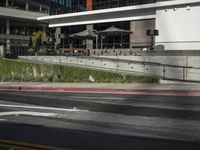 California Urban Road: Asphalt and Buildings