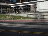 California Urban Road: Asphalt and Buildings