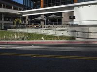 California Urban Road: Asphalt and Buildings