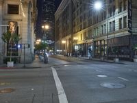 California Urban Road at Night: Lights and Cityscape