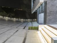 California Urban Villa at Night with Concrete Building 003