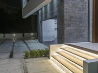 California Urban Villa at Night: Concrete Building 005