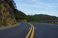 California USA Dawn: A Scenic Mountain Road