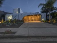 Night View of Modern Architecture in Los Angeles, California, USA