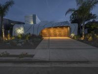 Night View of Modern Architecture in Los Angeles, California, USA