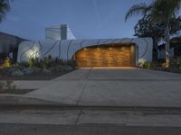 Night View of Modern Architecture in Los Angeles, California, USA