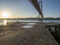 Calm Ocean Shore at Sunrise in Portugal, Lisbon