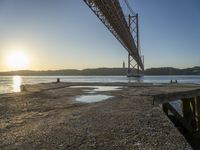 Calm Ocean Shore at Sunrise in Portugal, Lisbon