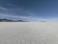 Calm Salt Lake in Utah: Contrails Across the Sky