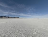 Calm Salt Lake in Utah: Contrails Across the Sky