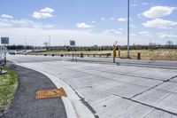 City Road in Canada: Barrier Line and Concrete Street