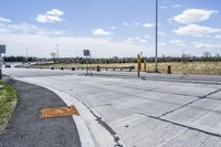 City Road in Canada: Barrier Line and Concrete Street