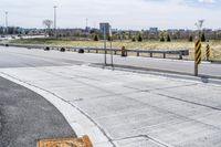 City Road in Canada: Barrier Line and Concrete Street