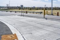 City Road in Canada: Barrier Line and Concrete Street