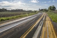 there is no image to describe on this page, just a yellow road with yellow stripes