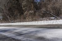 Canada Snowy Forest Road Landscape